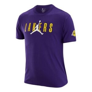 Nike Air Jordan Los Angeles Lakers Short Sleeve Purple Loose Fit DA6513-547 XXL